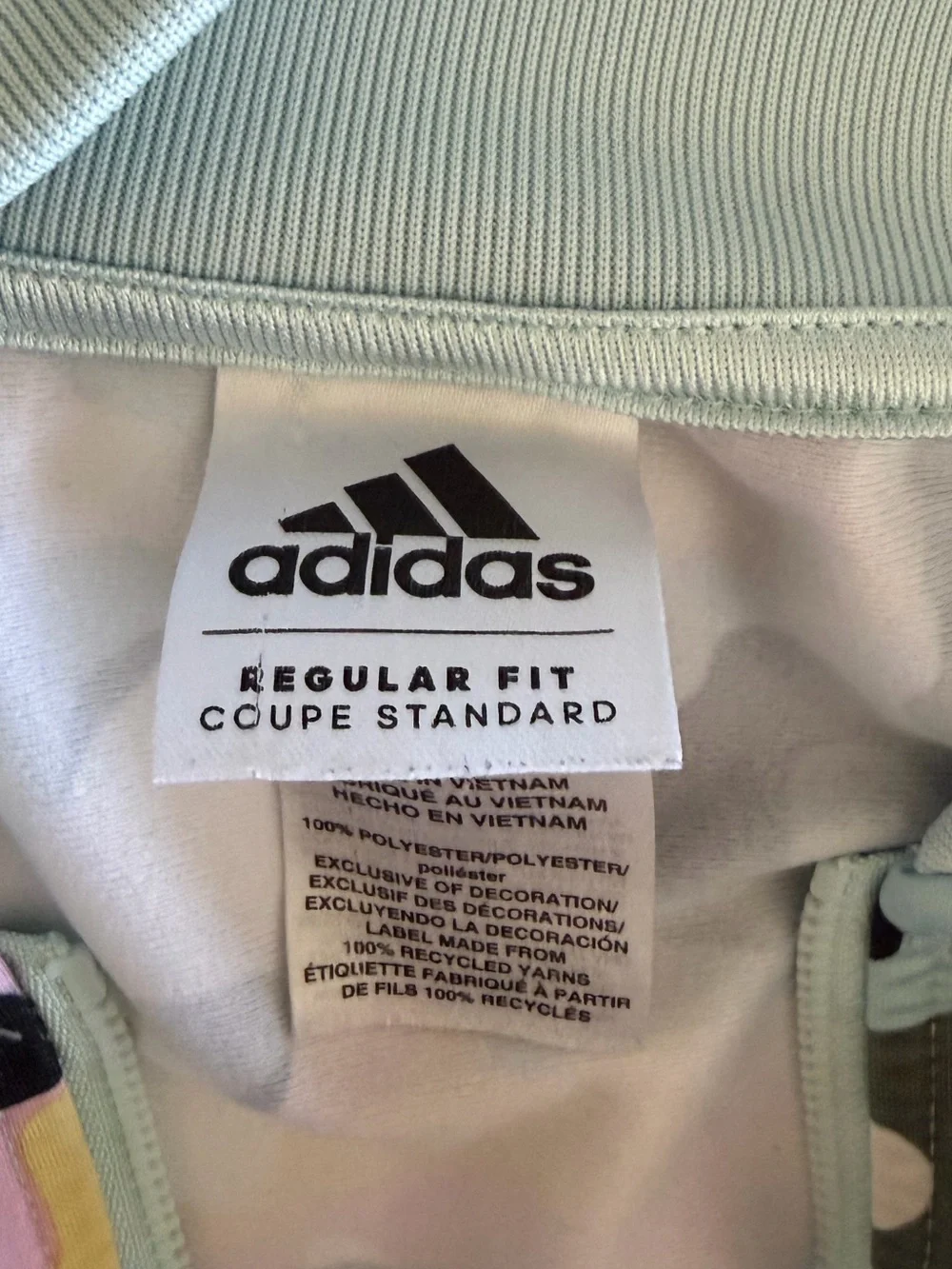 Adidas Girls Pastel Camo Track Jacket Multicolor Size Medium 10/12